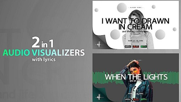 Music Visualizer Modern With Lyrics 755 - Project for After Effects
